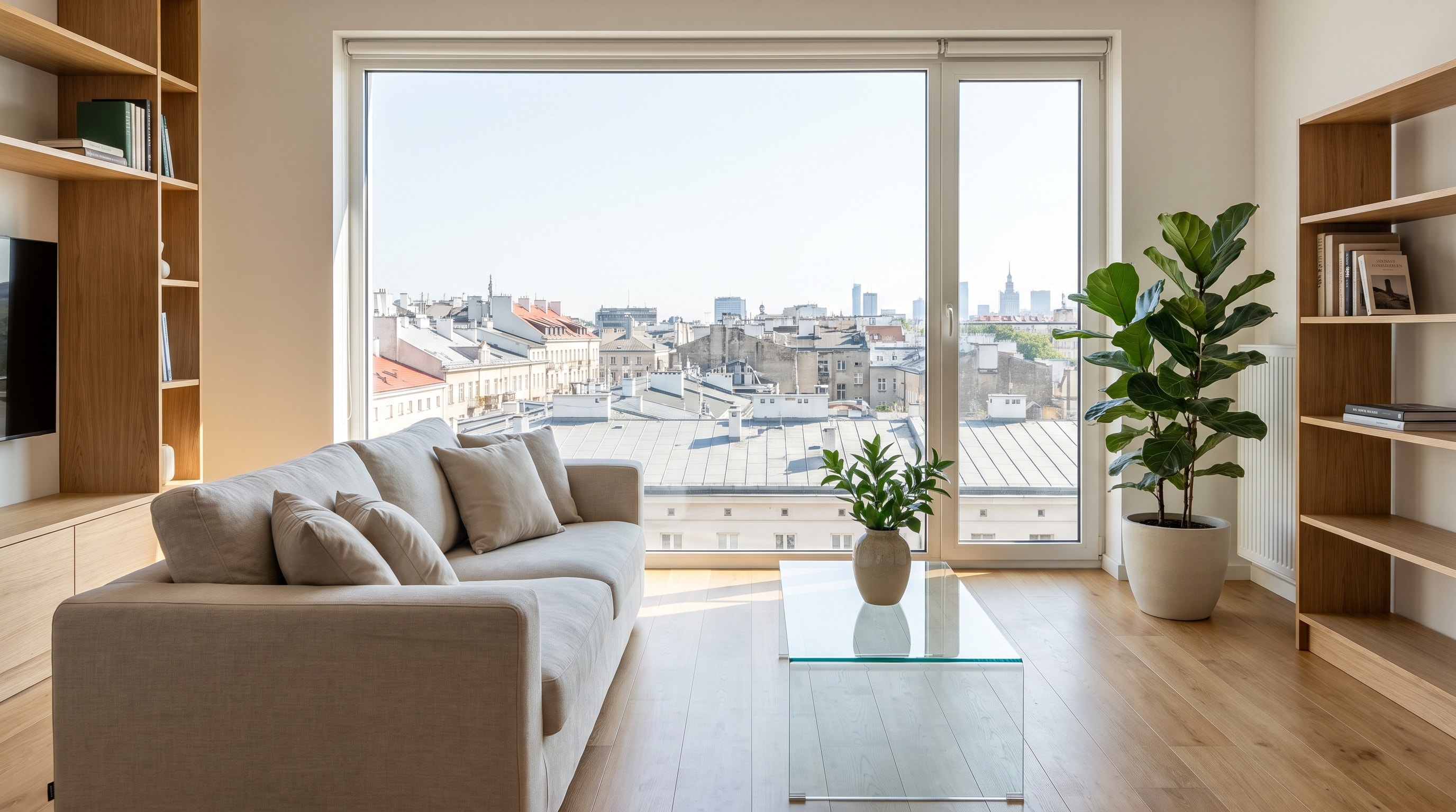 Salon apartamentu na wynajem gotowy na przyjazd gości